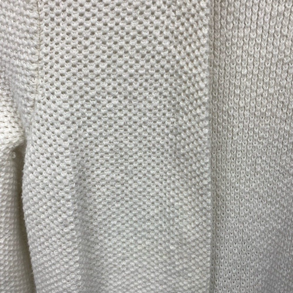 Chico's Travelers Knitted Cardigan Duster Open Fringe Sz 1 (M) White Long Sleeve - Picture 2 of 8